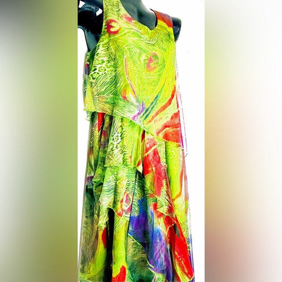 Beautiful Vibrant Peacock Inspired Dress *NWT - Picture 8 of 14